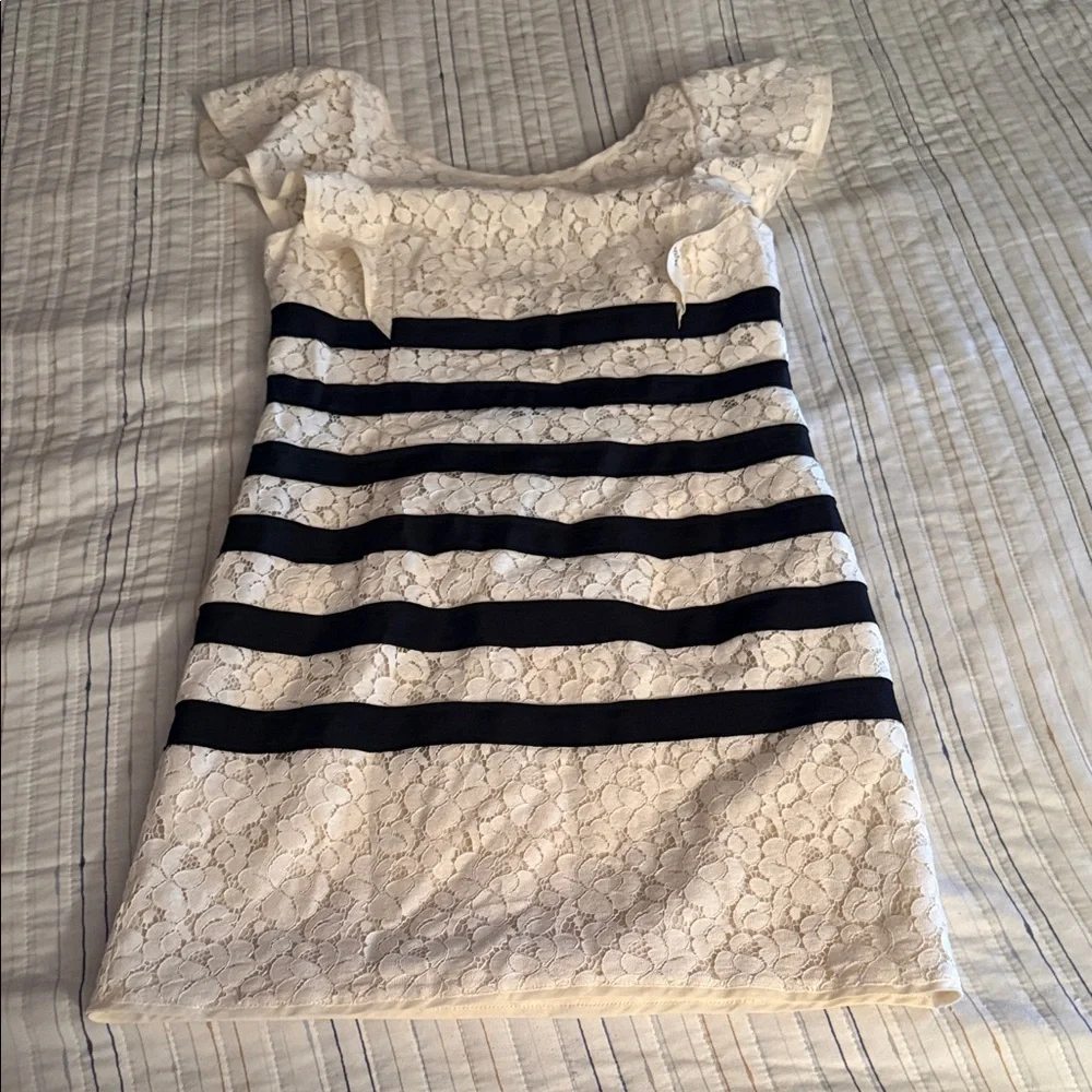 BCBG Black and White Striped Mini Dress - Picture 4 of 14